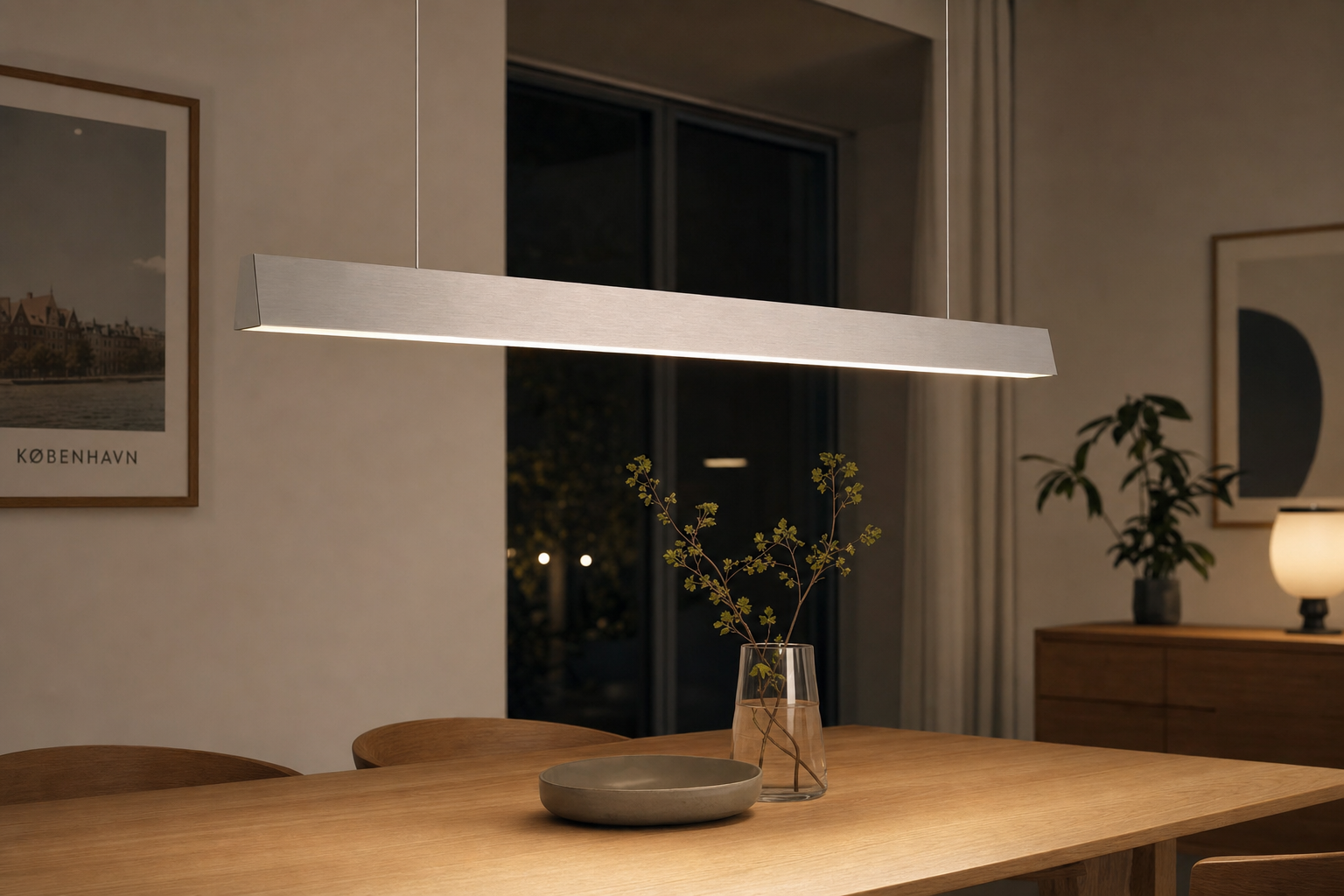 Calfyr pendant lamp — dining room, full-spectrum